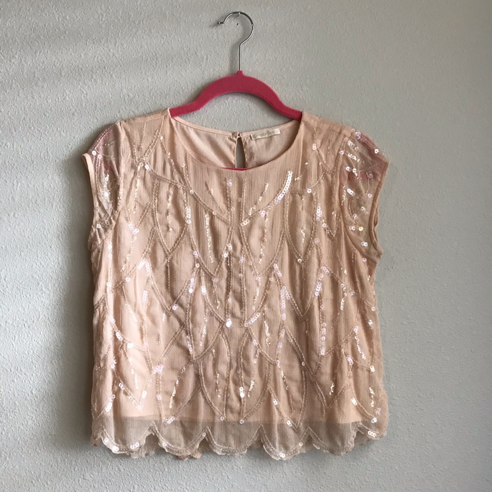 Forever 21 Pink Women’s Sparkle Blouse Top